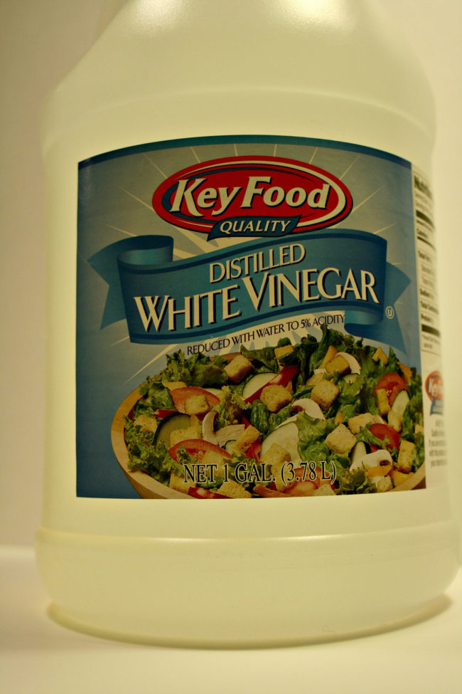 Get the inside of your washing machine squeaky clean by running a hot load with some vinegar. 