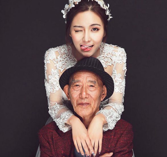 She was actually raised by her grandparents, so she knew that her grandpa had one huge wish that most father figures have: to walk his little girl down the aisle.