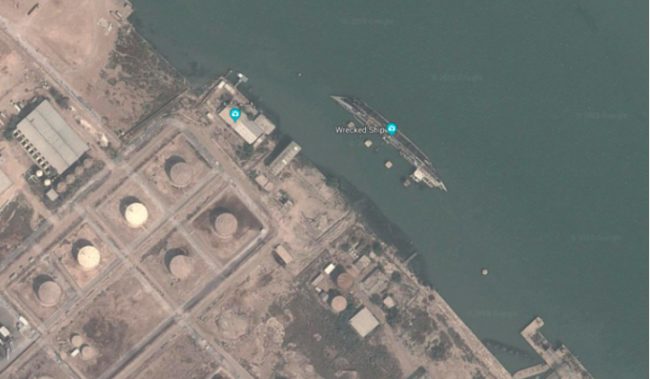 You can see several shipwrecks when viewing the waters off of Shatt al-Arab in Basrah, Iraq, from above. According to niqash.org, the General Company of Ports of Iraq estimates that there are about 36 shipwrecks in the area.