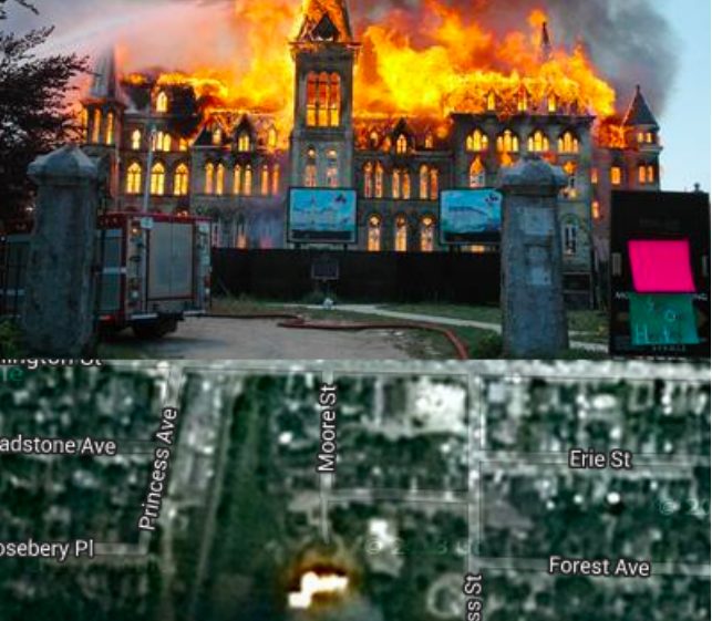 The Alma College, a girls&rsquo; private school in St. Thomas, Ontario, Canada, was built back in 1878 but was destroyed by a fire in 2008 and many people are suspicious about how it started. In fact, two teenage boys were arrested and charged with arson. The building&rsquo;s demise was captured by Google&rsquo;s satellite showing the extent of the damage.