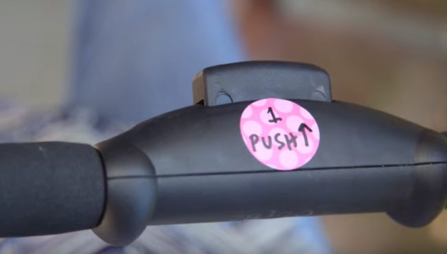 Make opening and closing your stroller a breeze by labeling buttons with color-coded stickers.