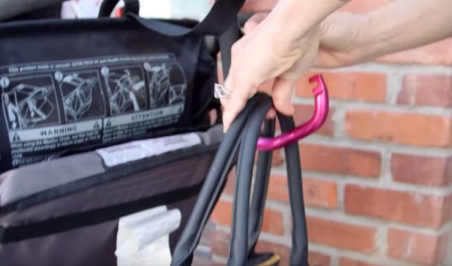 Use large carabiners to hang your purse, diaper bag, or shopping bags from your stroller's handle.