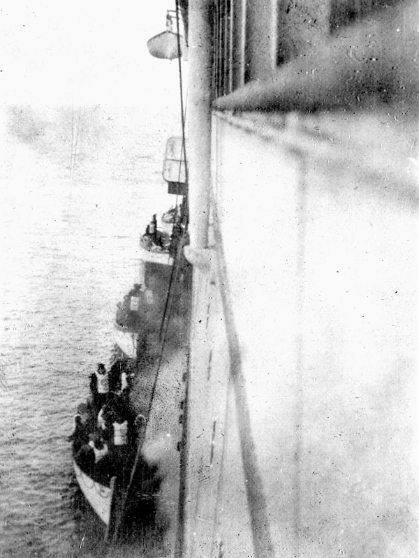 These are survivors from the Titanic boarding the Carpathia in 1912.