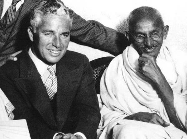26.) Charlie Chaplin and Mathatma Gandhi.
