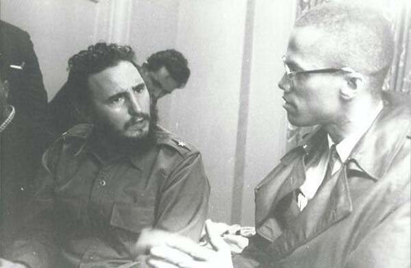 29.) Fidel Castro and Malcolm X (1960).