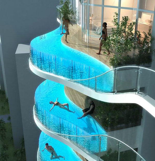 26. Balcony pools that are both luxurious and terrifying
