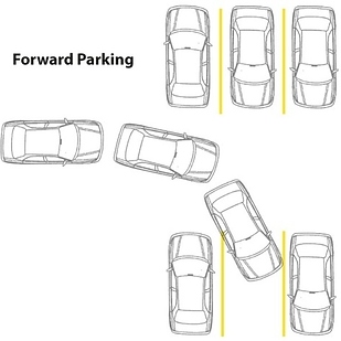 12. If you find a right parking space, back into it. You have a sharper turning radius going backwards.