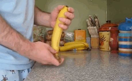 5. Pinching the end of a banana can help you open it easily.