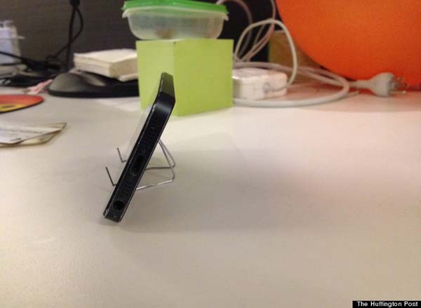 7.) Bend a paper clip into a stand for your iPhone.