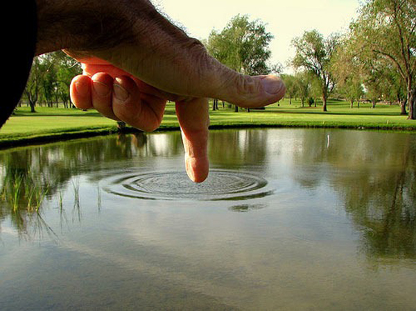 17.) Big finger... or tiny pond?