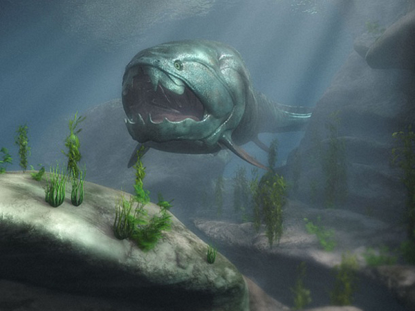 15.) Dunkleosteus: Or “Dunkle’s bone,” was one of the largest armored jaw fishes that ever existed. It was one of the fiercest predators in the ocean. It could be up to 10 meters long and weighed 3.6 tons.