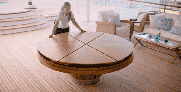 1.) The Fletcher Capstan Table: This table doubles in size in mere seconds.