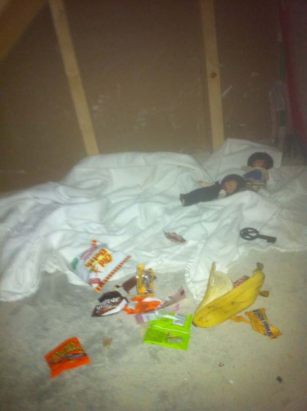 Inside, the two boys found the most terrifying thing: evidence that someone was squatting. In their own walls.