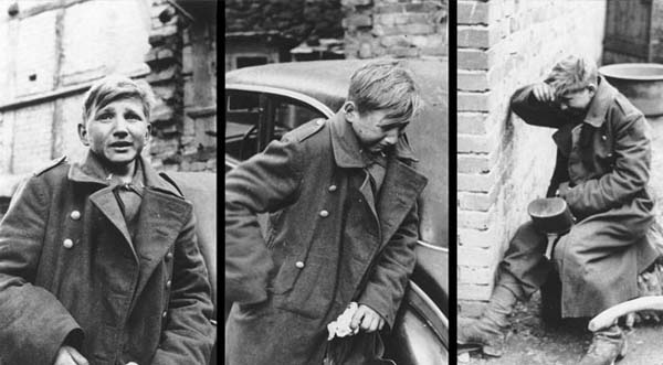 3.) Crying Boy Soldier: This 16 year-old boy is Hans-Georg Henke, a member of the Hitler Youth. This was taken the day before Germany’s surrender; he was overcome with desperation and fear.