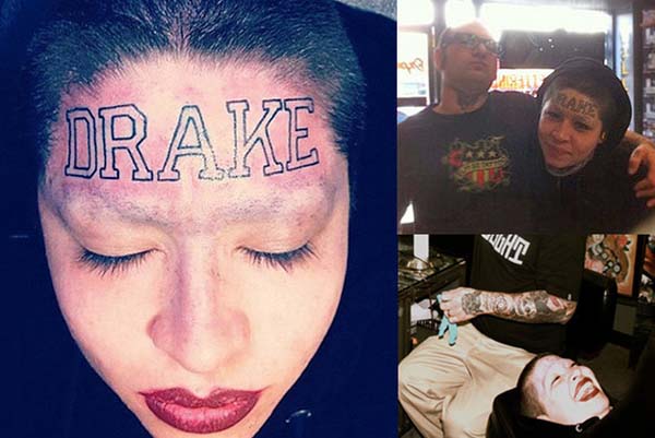 A forehead is the worst place for a tattoo.