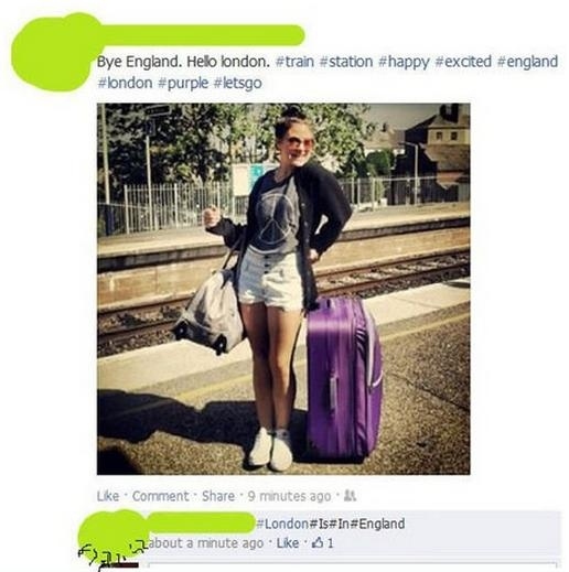 15. I sincerely hope she's not from the UK.