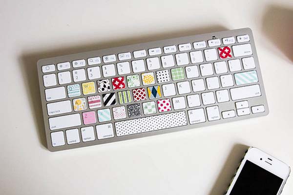 17.) You can also use Washi tape to personalize your keyboard.